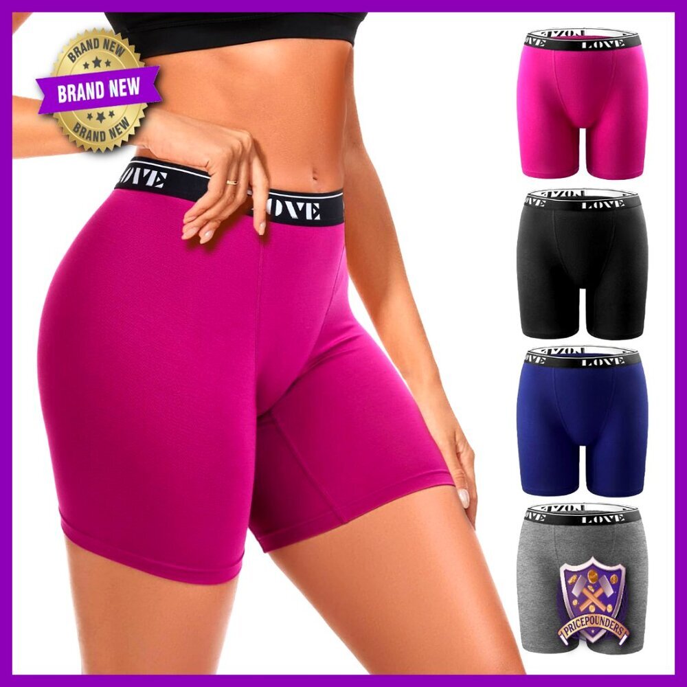 High Waisted Modal Boxer Briefs Boy Shorts Underwear Seamless Comfort